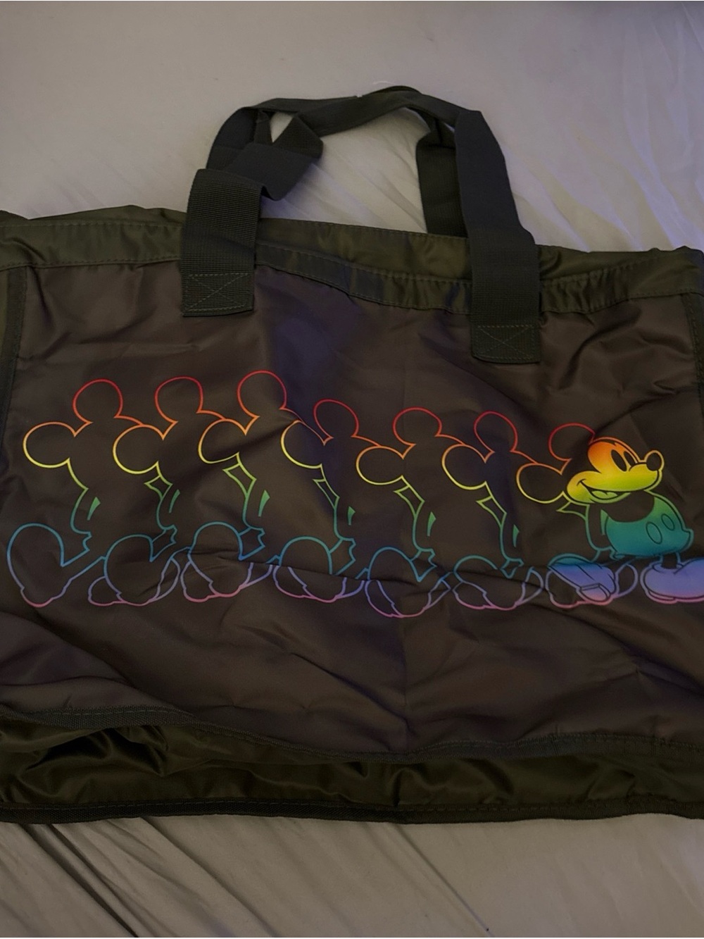 Disney Mickey Mouse Pride Rainbow Zippered Tote Bag